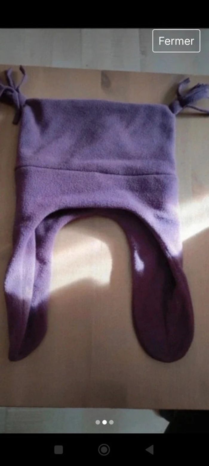 Beau petit bonnet prune - photo numéro 3