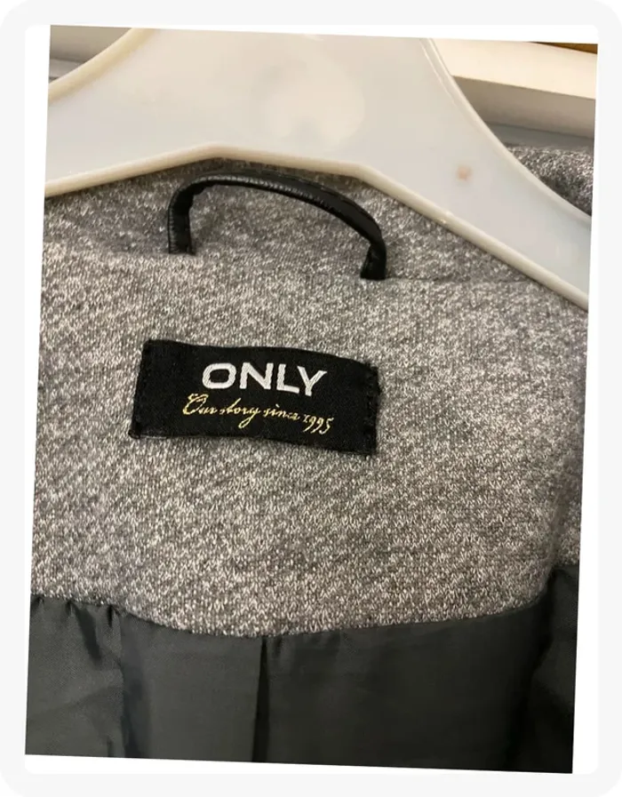 Manteau gris chiné avec grande capuche Only - photo numéro 3