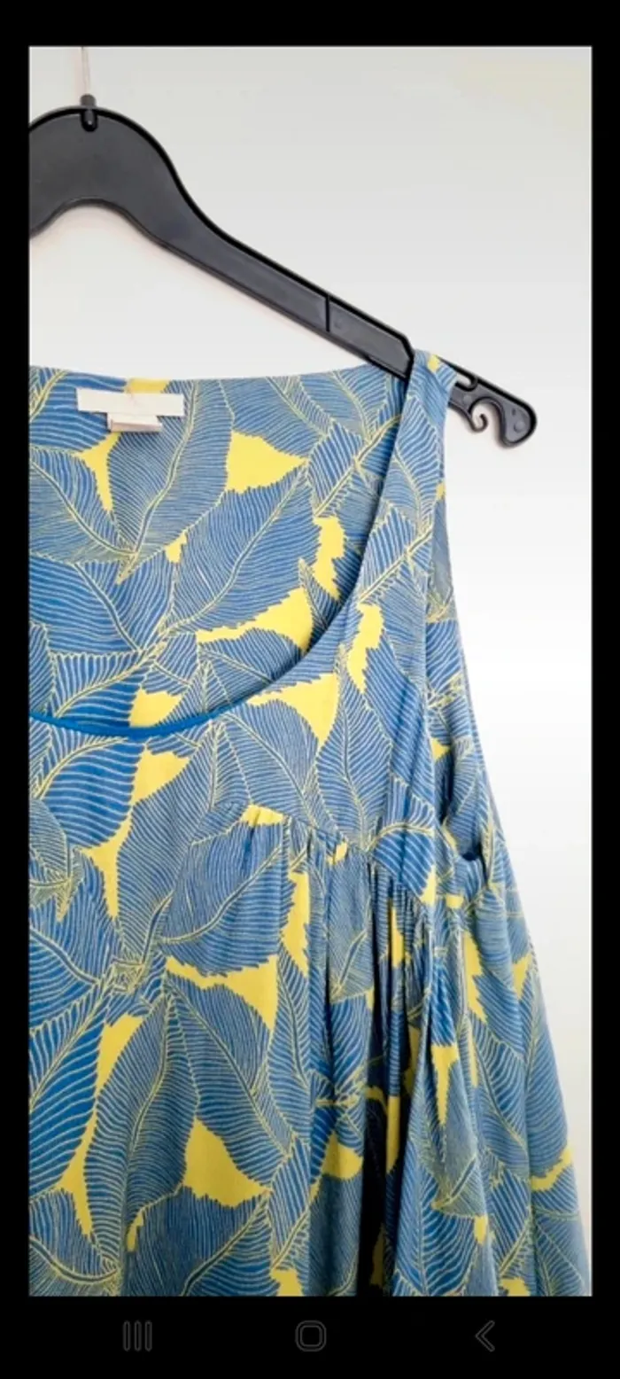 Robe h&m longue imprimée bleu vert 38 - photo numéro 2