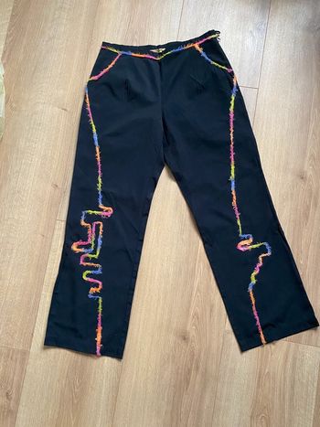 Pantalon 7/8 eme noir fantaisie