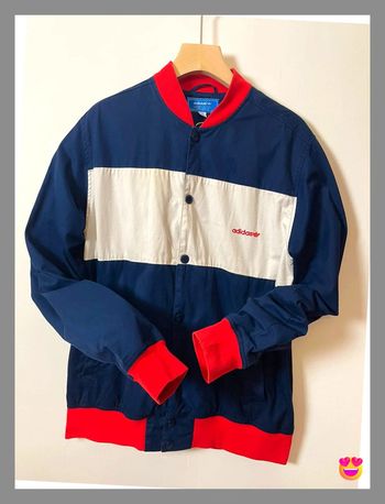 Blouson Teddy Adidas Originals  – Taille L – Marine & Blanc