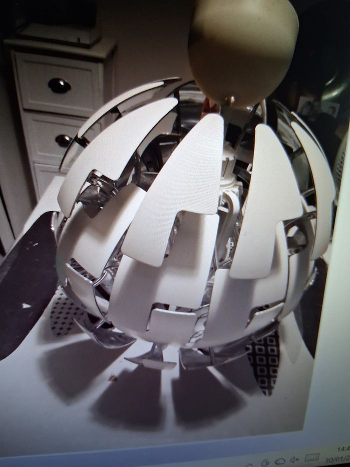 Lustre lamelles ouvrant gris - photo numéro 2