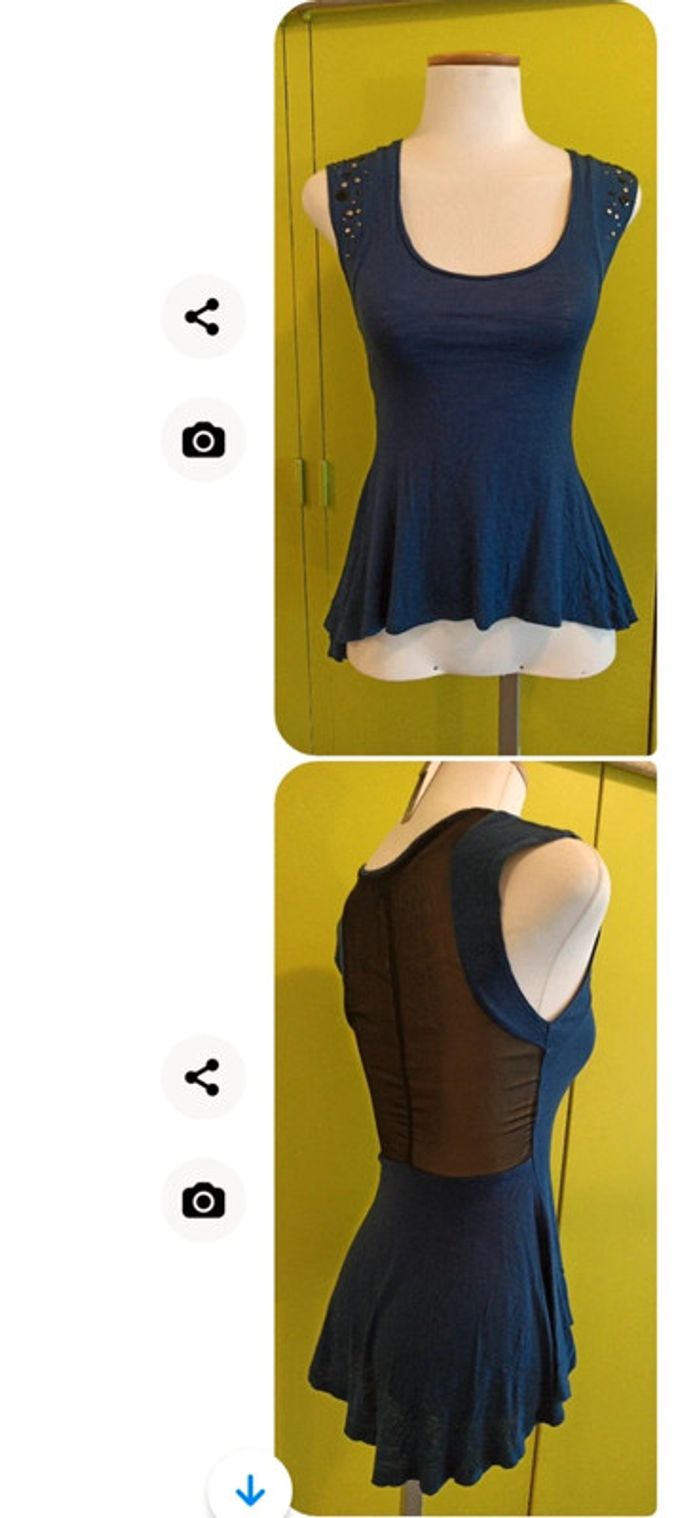 Lot des bluses asimétriques la noir est xs la blanche, et la bleue s/m - photo numéro 9