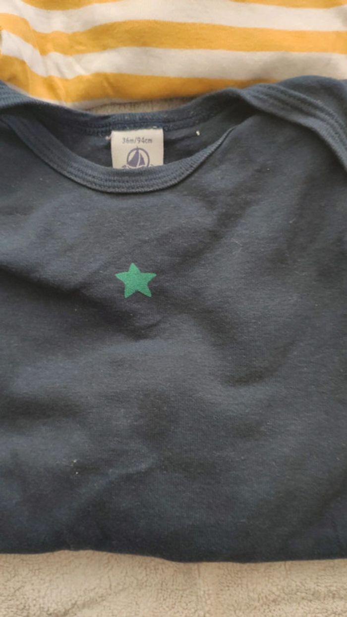 Lot de 5 bodies manches longues Petit bateau 36 mois - photo numéro 3