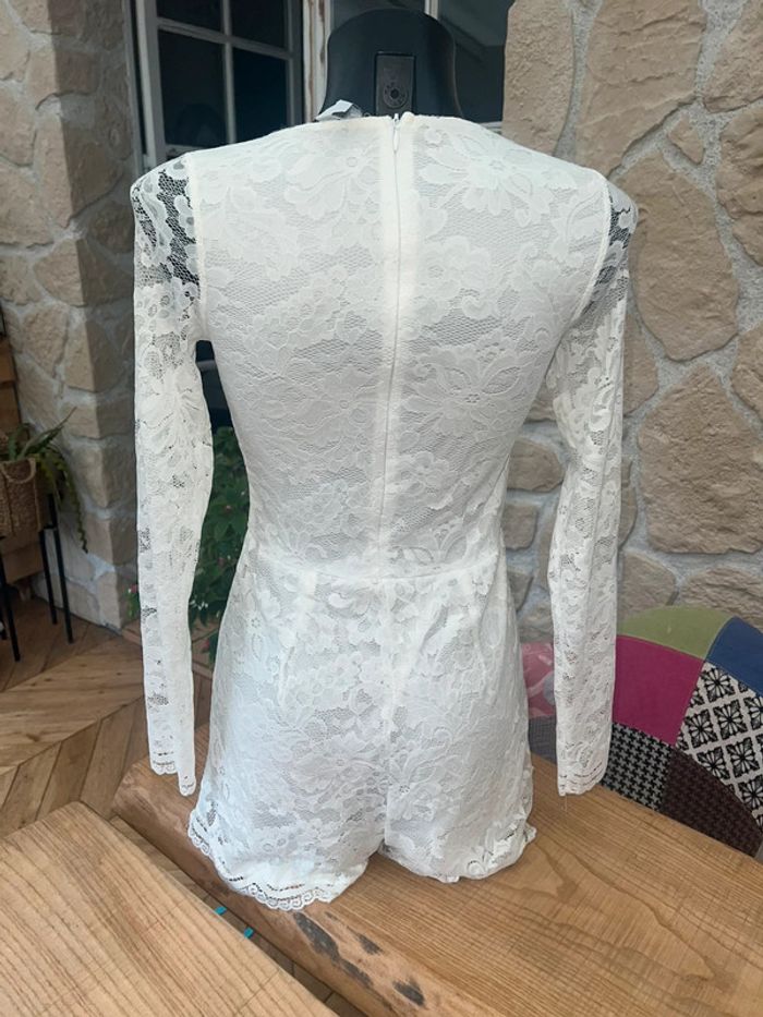 New yorker Combinaison combi short amisu ete femme taille XS 34 blanche dentelle - photo numéro 4