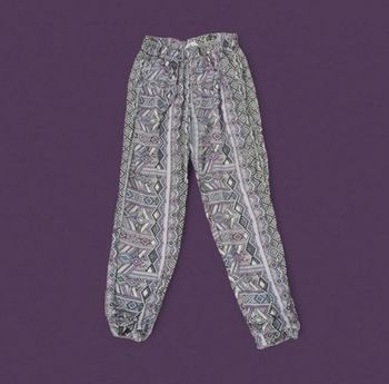 Pantalon fluide gris lila H&M 12 ans