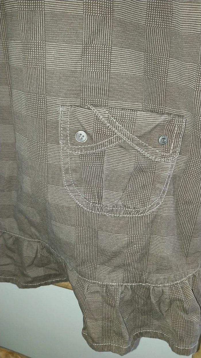 Robe sans manches marron imprimée carreaux by NKY Très bon état 8 ans - photo numéro 3