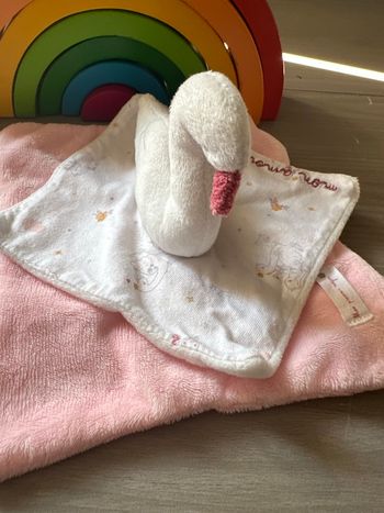 Doudou cygne rose blanc mon amour sergent Major