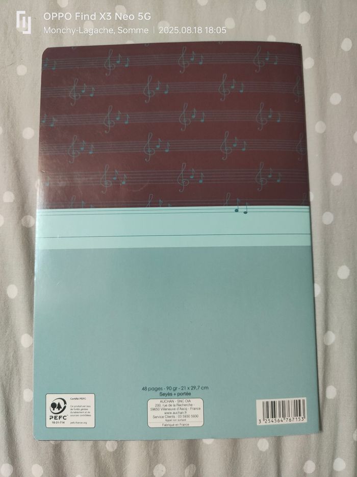 Cahier de musique 48 pages 21x29,7cm 90gr Réduction jusqu'à -70% - photo numéro 2