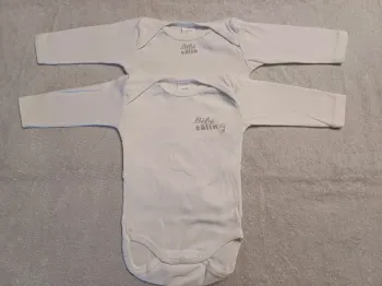 Lot de 2 bodies blanc 6 mois Mots d'enfants (familleac72)