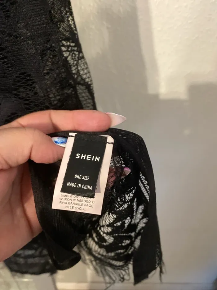 superbe paréo poncho dentelle noir SHEIN grande taille neuf - photo numéro 3