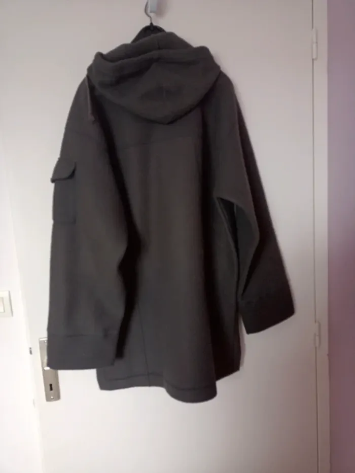 Beau sweat veste polaire grise avec capuche - photo numéro 2