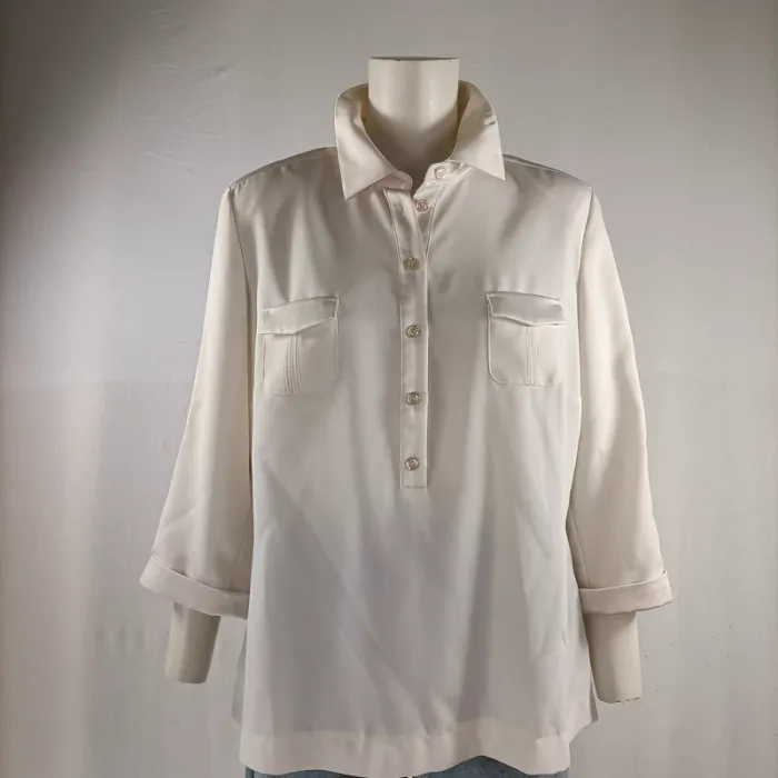 Blouse satinée blanche Mayerline – T.44 – Élégante et fluide A1196 - photo numéro 8