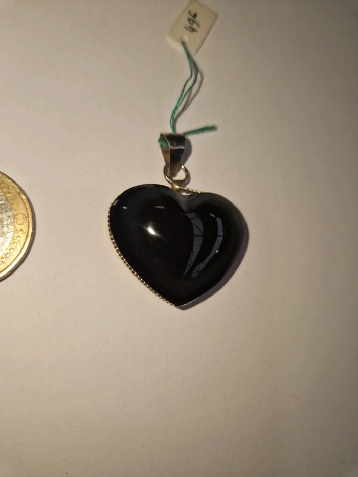 Pendentif obsidienne arc en ciel cœur Mexique - photo numéro 4