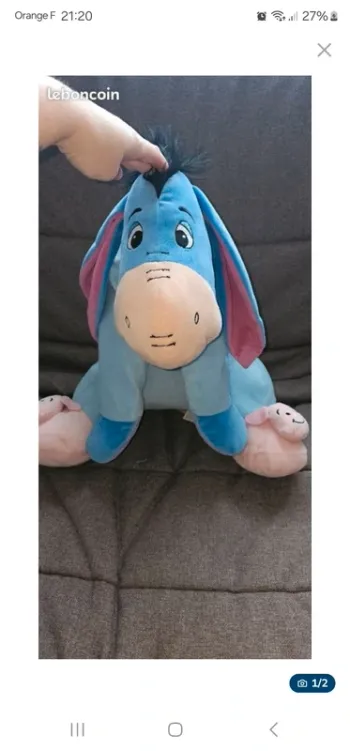 Grande peluche bourrique disney 50 cm hauteur