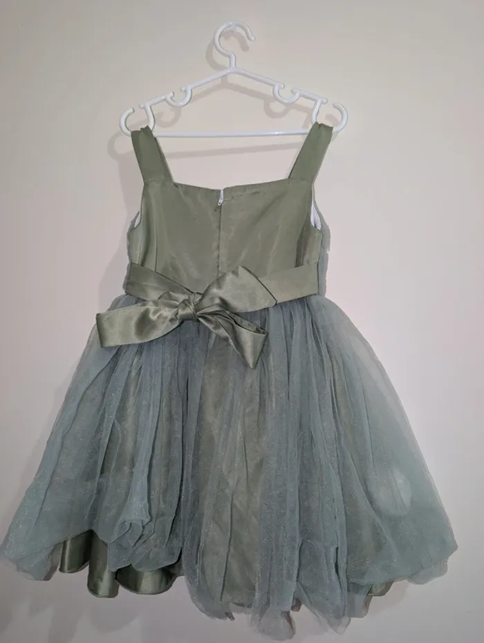 Magnifique robe de cérémonie vert fleurie 18-24 mois - photo numéro 7