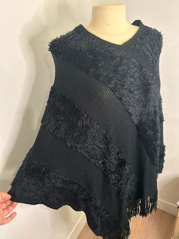 Poncho noir long