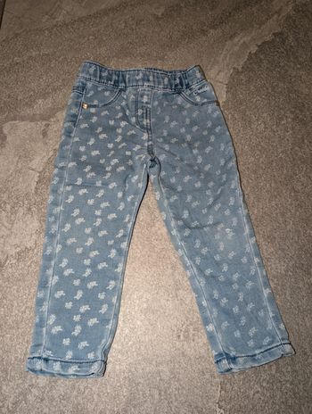 Pantalon jegging jean fleuri bébé fille 2 ans Creeks