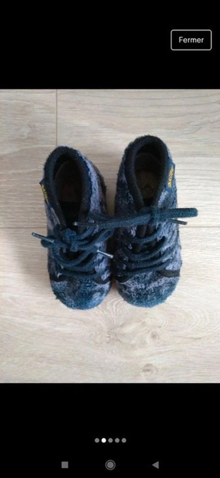 Chaussons cuir velours à lacets gris Bellamy 21 - photo numéro 2
