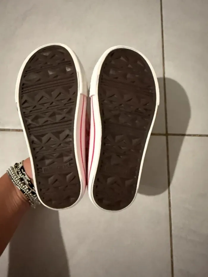 Baskets à scratch  fille rose pâle taille 25 motif licorne - photo numéro 4