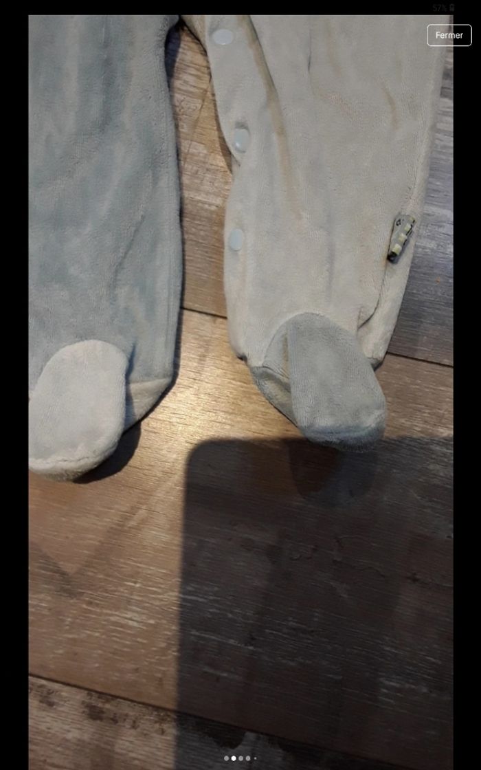 Grenouillere bleu gris pingouin - photo numéro 2