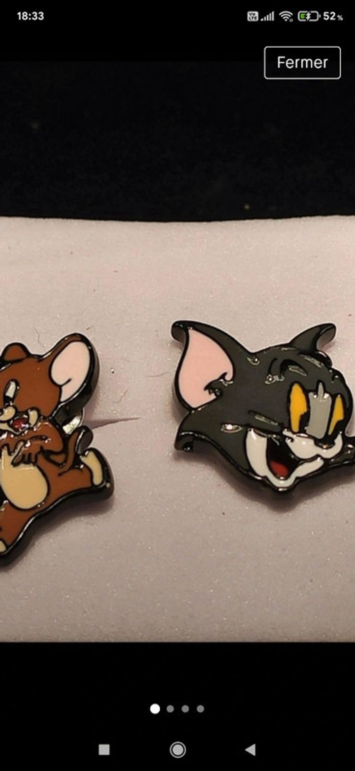 Boucles d'oreilles Tom et Jerry