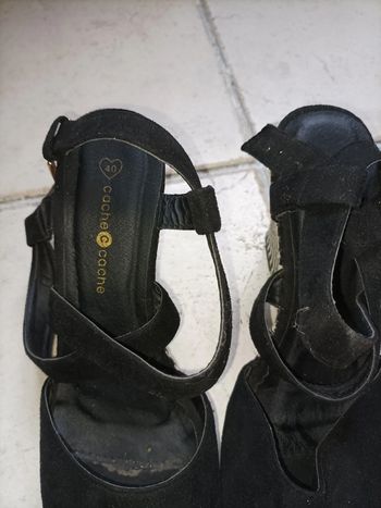 Sandales compensées femme noire