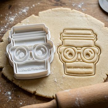Emporte-pièce Gobelet Café Kawaii avec Lunettes - Découpoir Sablés et Pâte à Sucre