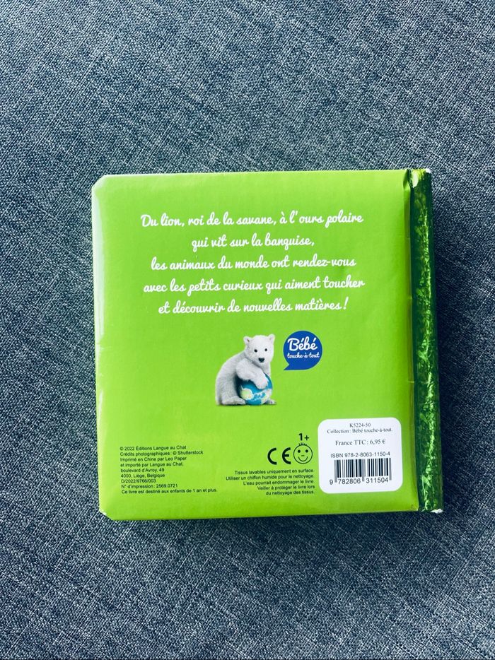Livre bébé sensoriel à toucher Les animaux du monde 1+ - photo numéro 3