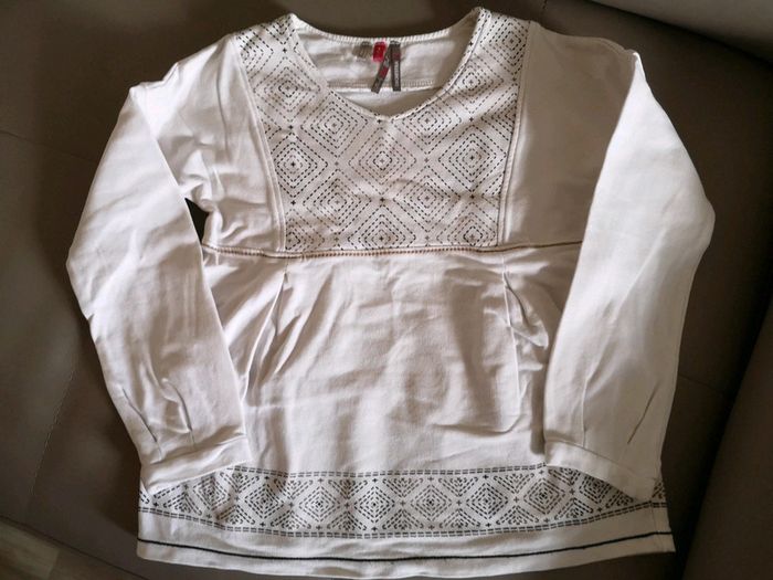 T shirt manches longues motifs losanges