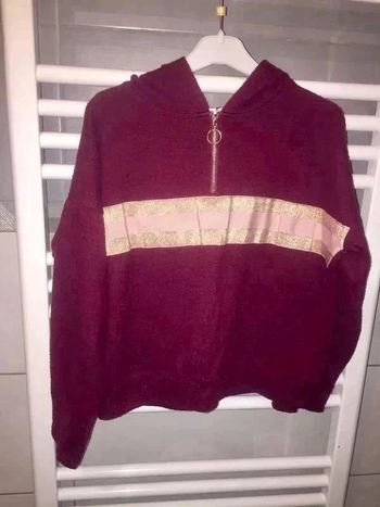 Pull à capuche bordeaux de Gemo taille 10 ans en tbe à 4 euros