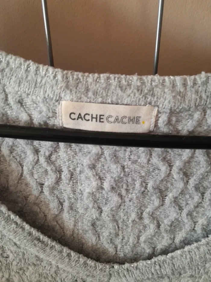 Pull Gris cache cache - photo numéro 2