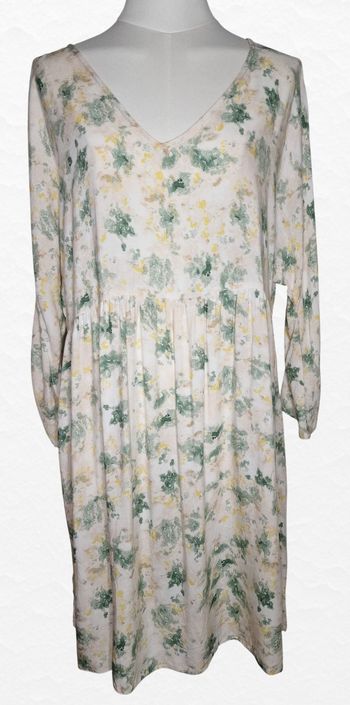 Robe casual Etam – Taille 38 – Vert Jaune Crème – État : Très bon
