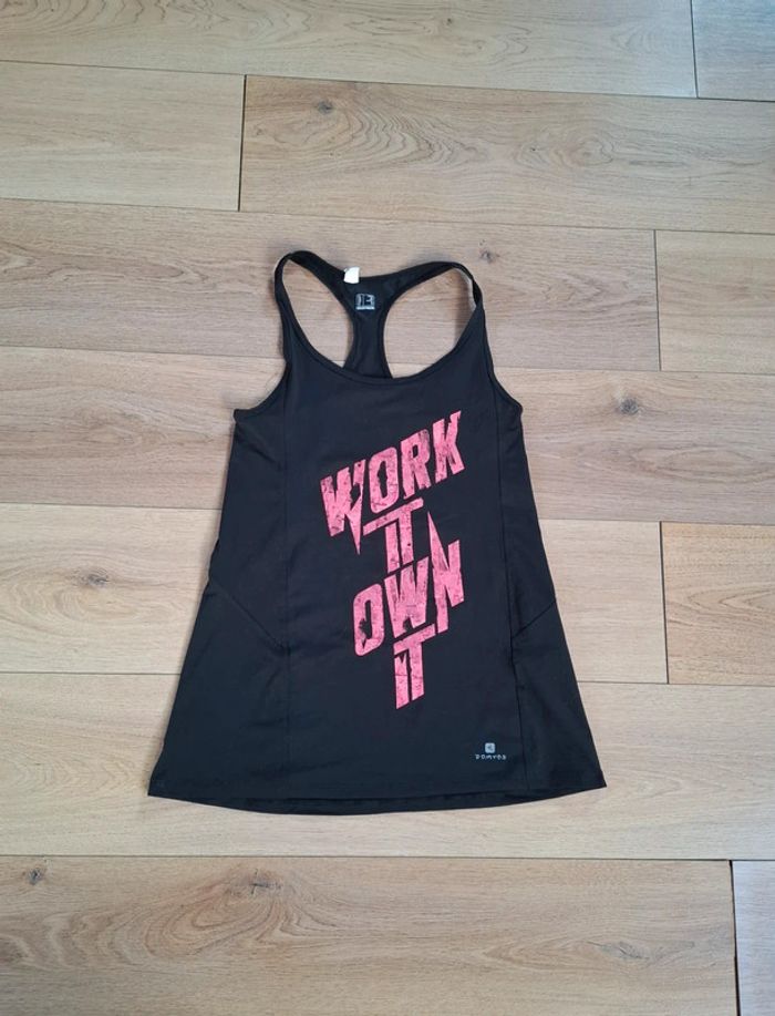 Débardeur de sport noir décathlon taille S