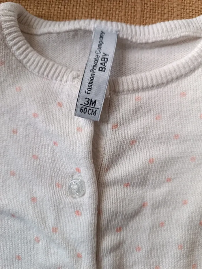 Gilet blanc pois roses FPC 3M - photo numéro 3