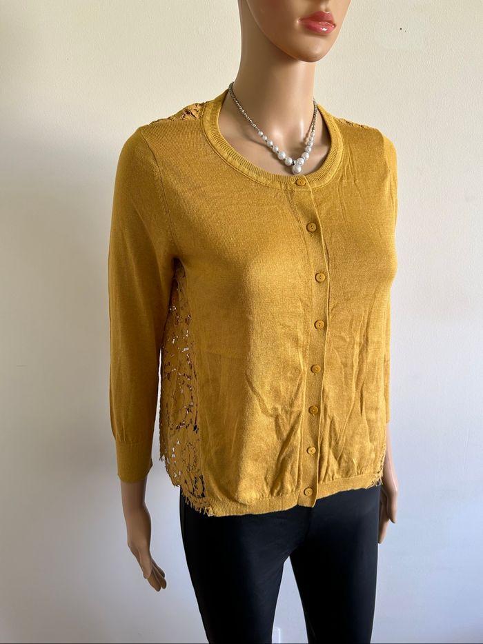 Cardigan jaune moutarde neuf Jus d’Orange taille 2 - photo numéro 2