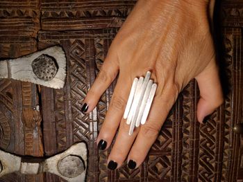 Bague longue plaqué argent ajustable