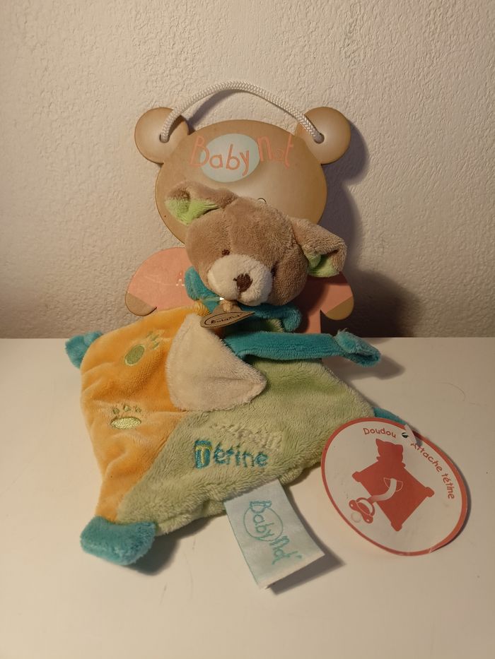 Doudou ourson plat baby nat neuf 20 cm