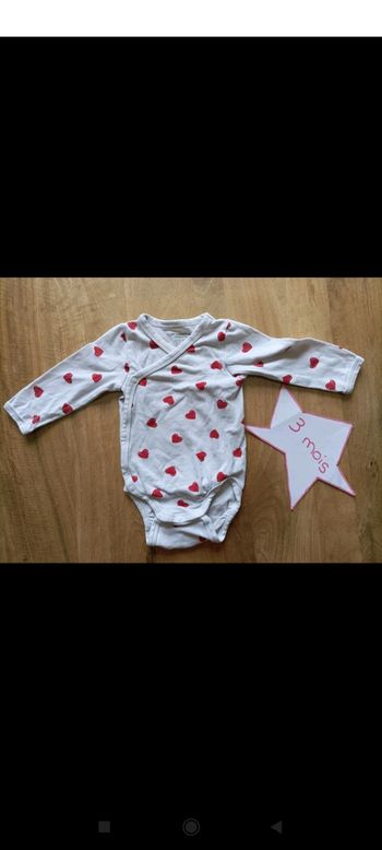 Body croisé 3 mois cœurs