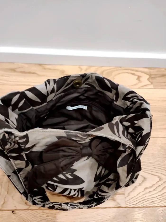 Joli sac en velours beige et marron - Promod - photo numéro 3