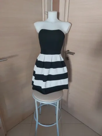 Robe bicolore  bustier  à rayures