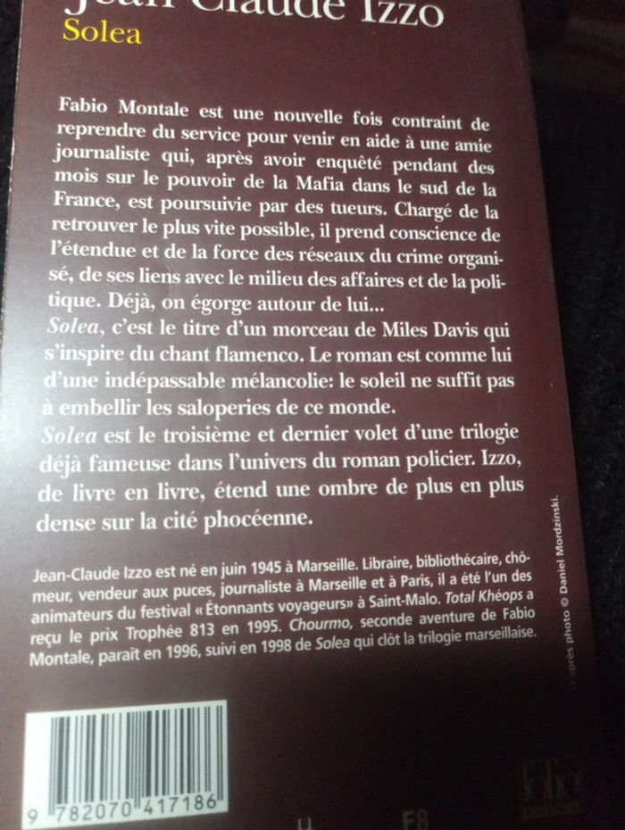 Jean-Claude Izzo - Solea - photo numéro 3