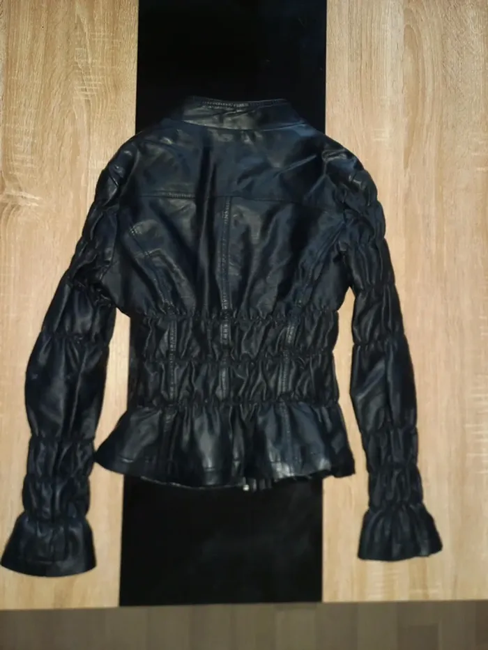 Blouson en similicuir noir fille - photo numéro 9