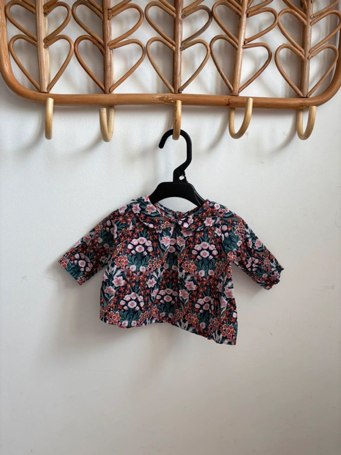 Chemise manches longues fleurie Jacadi 3 mois