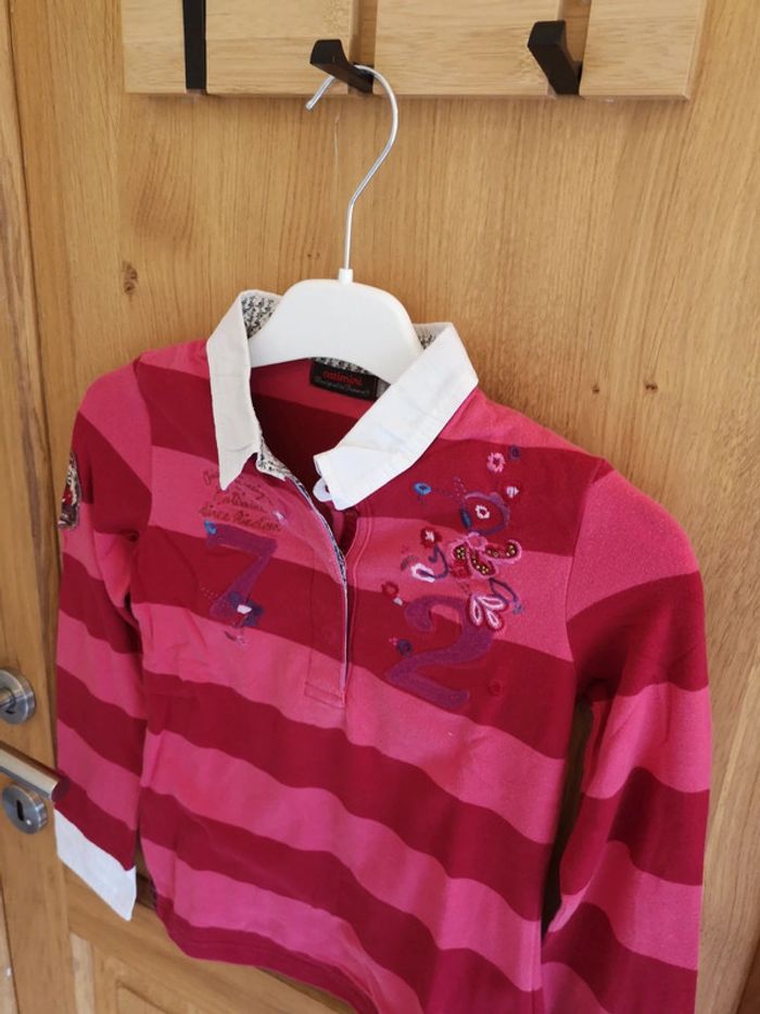 Chemise Catimini ligné en rose 8 ans - photo numéro 2