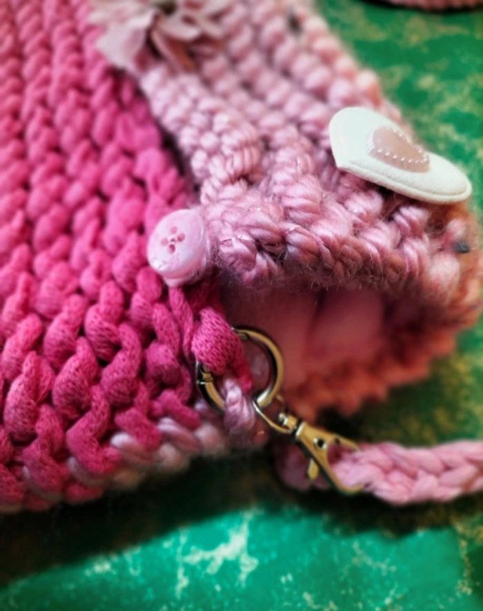 Sac artisanal rose tricolore - photo numéro 4