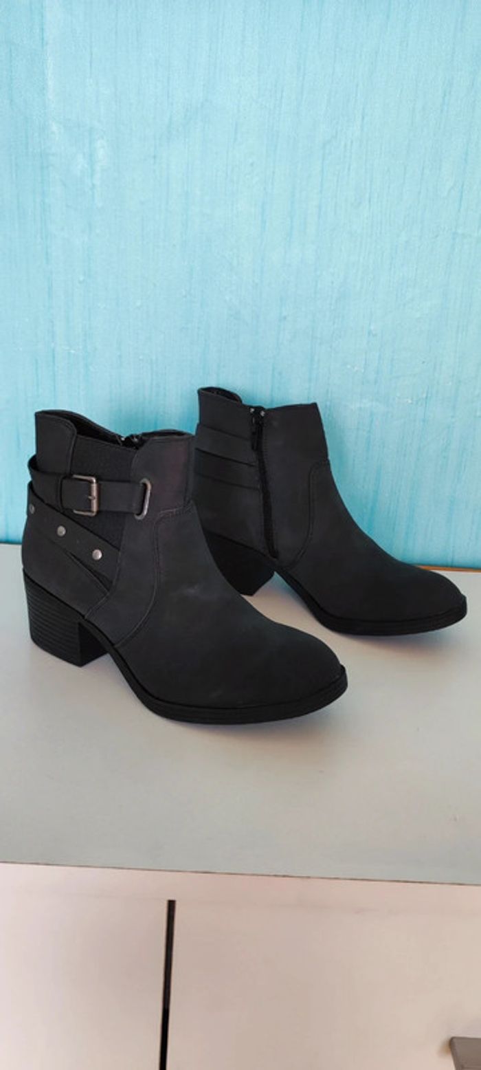 Bottines à talons nubuck 38 - photo numéro 2
