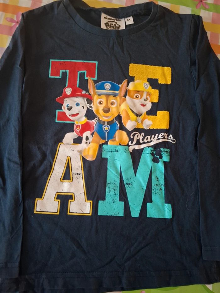 Tee shirt manches longues Pat patrouille 6 ans