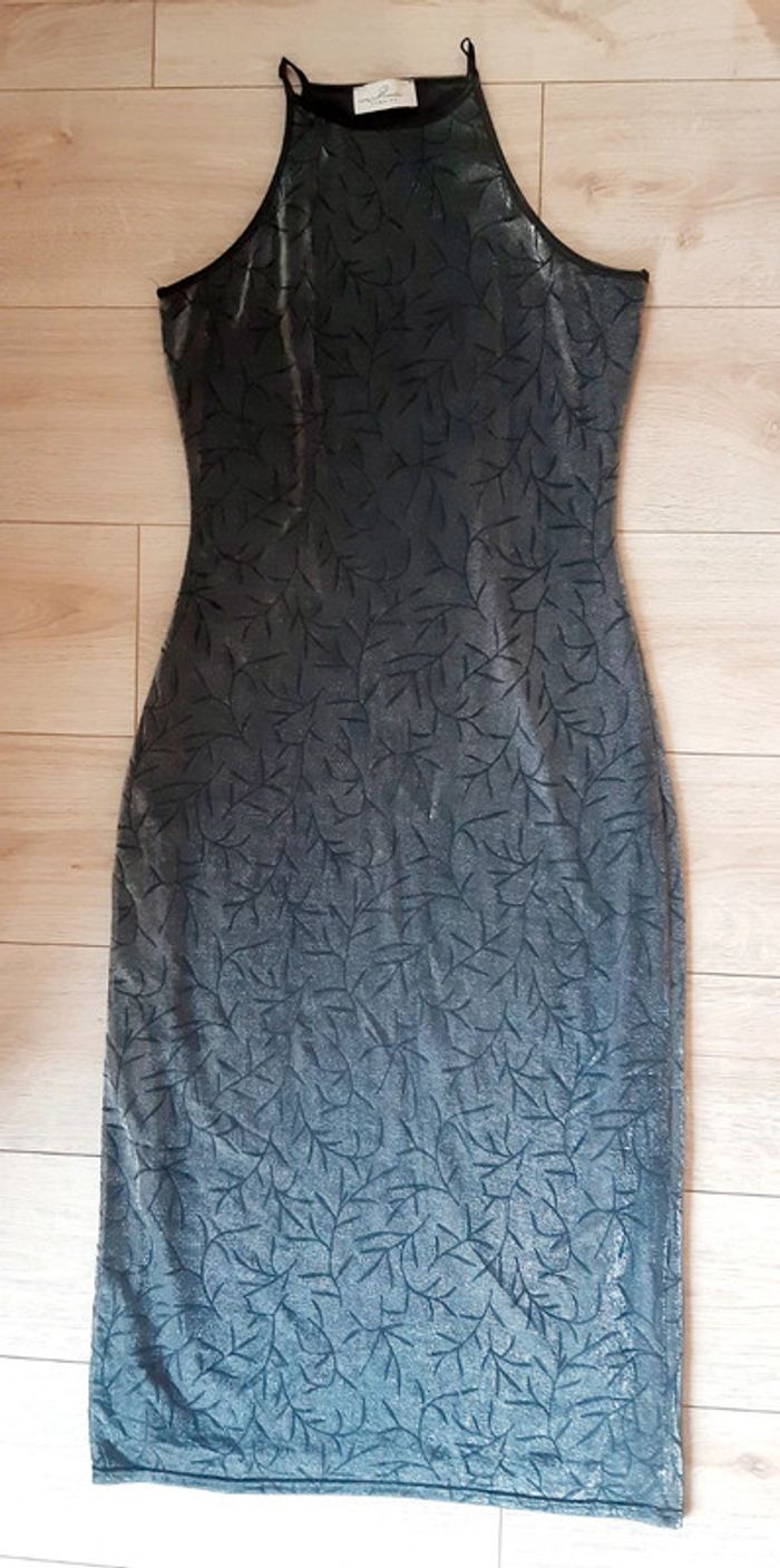 Robe longue reflets argentés femme taille 2 - photo numéro 3