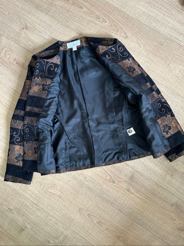Veste noire et bronze Un Jour Ailleurs taille française 38 TBE - photo numéro 8
